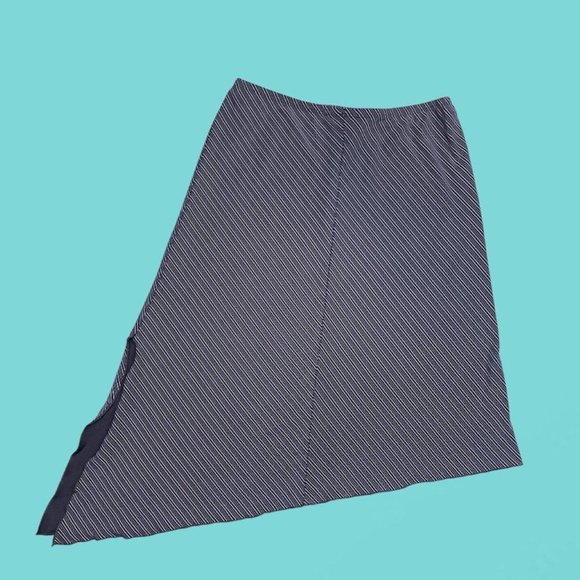 Vintage 90s Pinstripe Asymmetrical Skirt - Picture 3 of 4